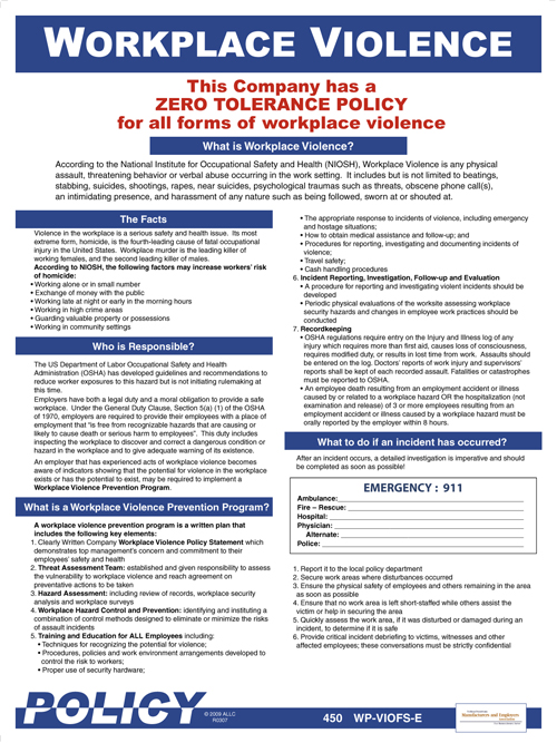 Workplace Violence Policy Poster